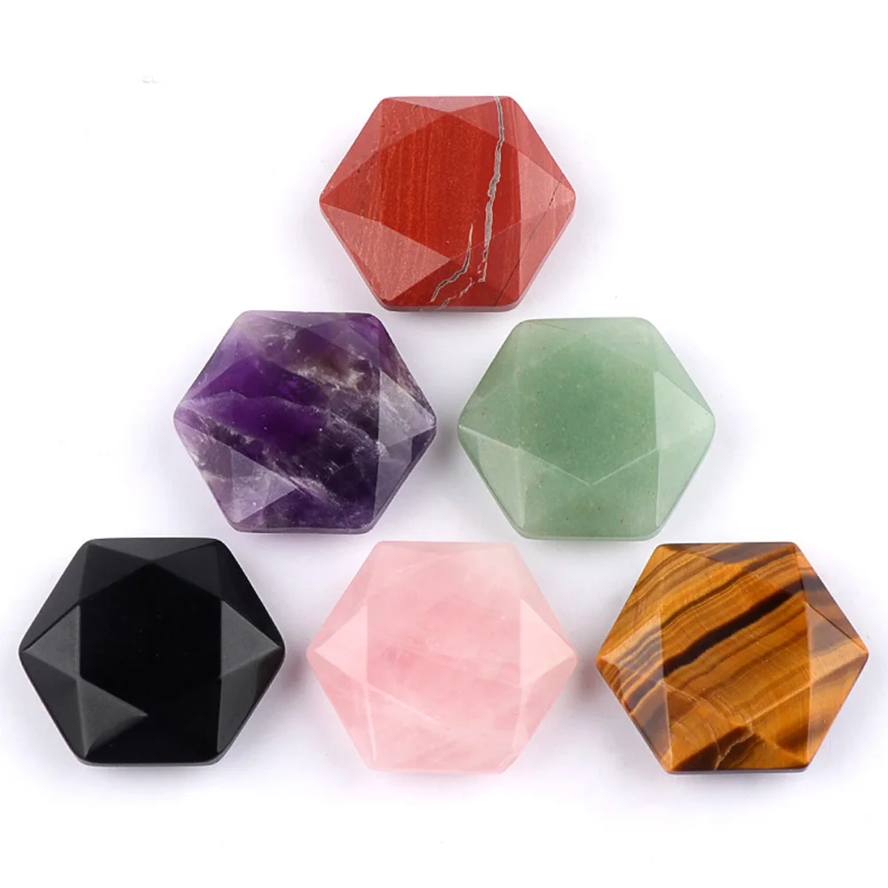 Star of David Natural Stone Crystal Hexagram Star Bless Protect Lucky Palm Stone Chakra Yoga Meditation Decoration
