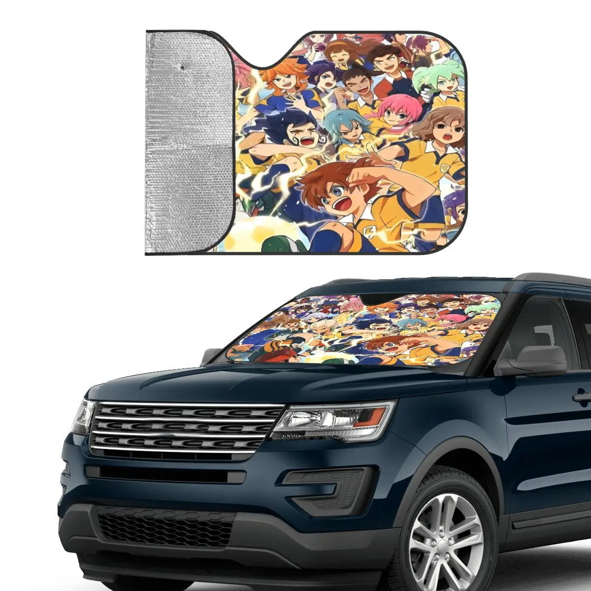 Hot Game Inazuma Eleven Sunshade Windscreen Funny Cover Front Block Window 76x140cm Sun Visor UV Protector