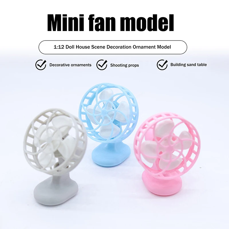 1/12 Simulazione di casa delle bambole Mini ventilatore elettrico Modello di mobili per casa delle bambole Decorazione Casa delle bambole Accessori per decorazioni per scene di vita