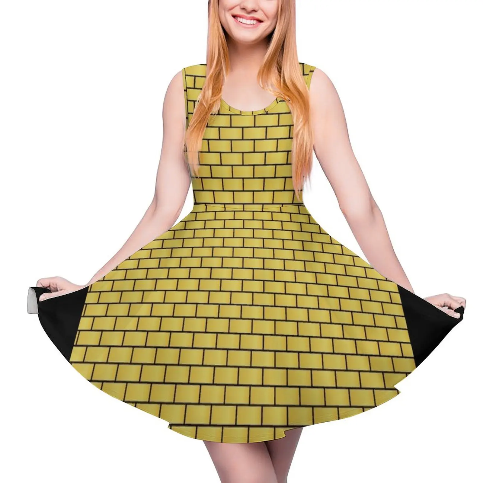 

Gold Bricks Sleeveless Dress Summer dresses for women dresses korean style