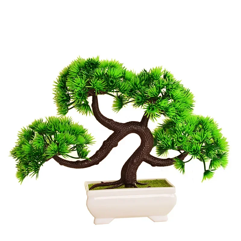 

Artificial Plastic Plants Bonsai Small Tree Pot Fake Plant Potted Flower Garden Arrangement Ornaments Room Home Table Decoration