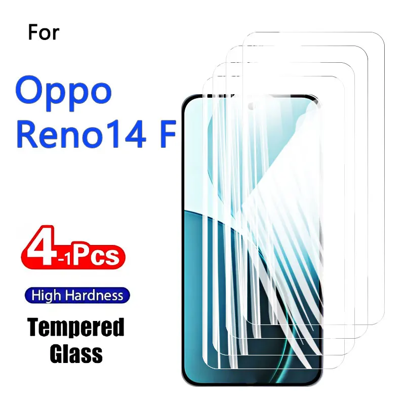 

Защитная пленка для экрана (1-4 шт.) для Oppo Reno14 F / Reno 14 F: Закаленное стекло с высоким содержанием алюминия, устойчивое к царапинам, совместимое с чехлами, с поддержкой отпечатков пальцев
