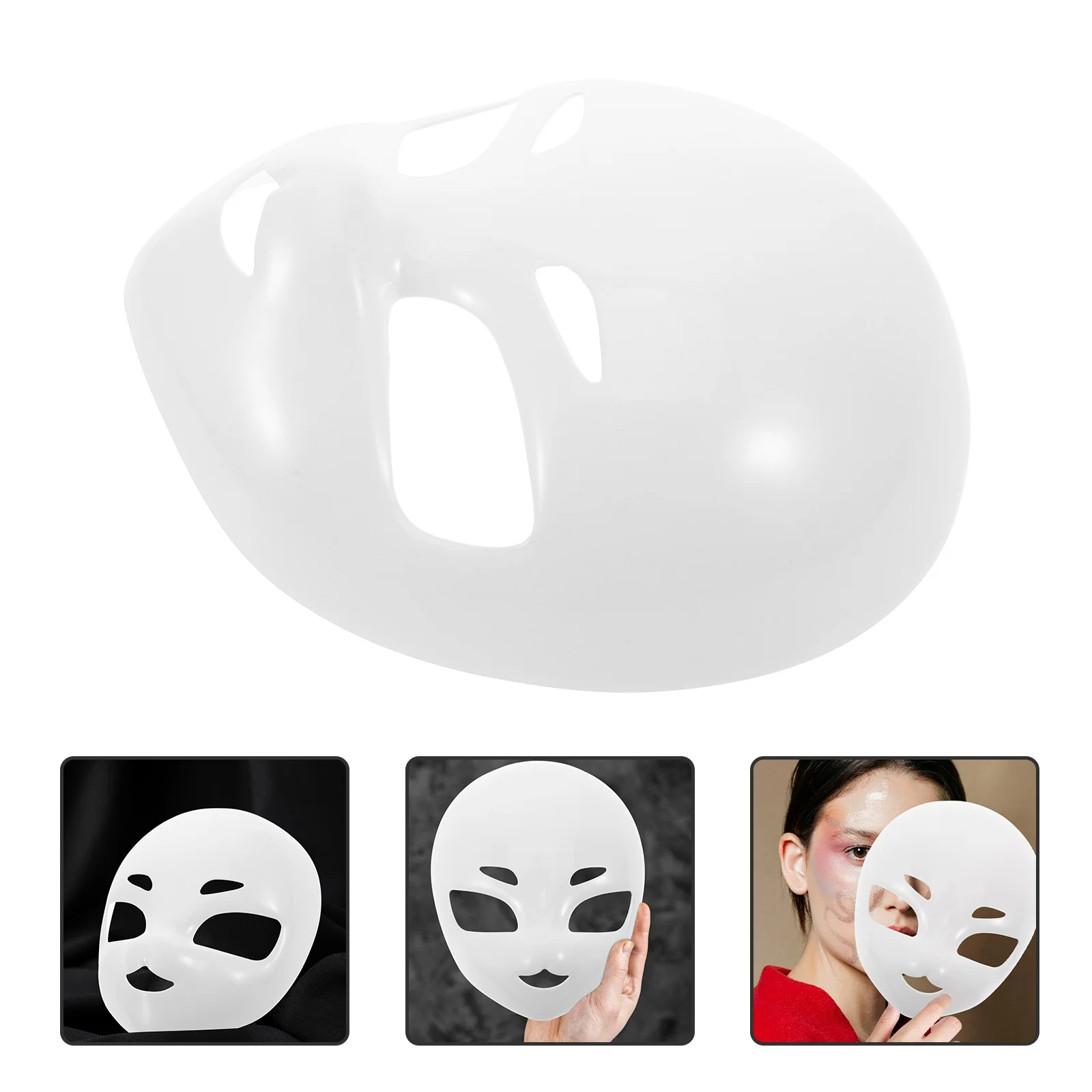 

Full Face Skull Mask White Blank Plastic Durable Halloween Costume Party Cosplay Masquerade Mask Plastic Masks for Face