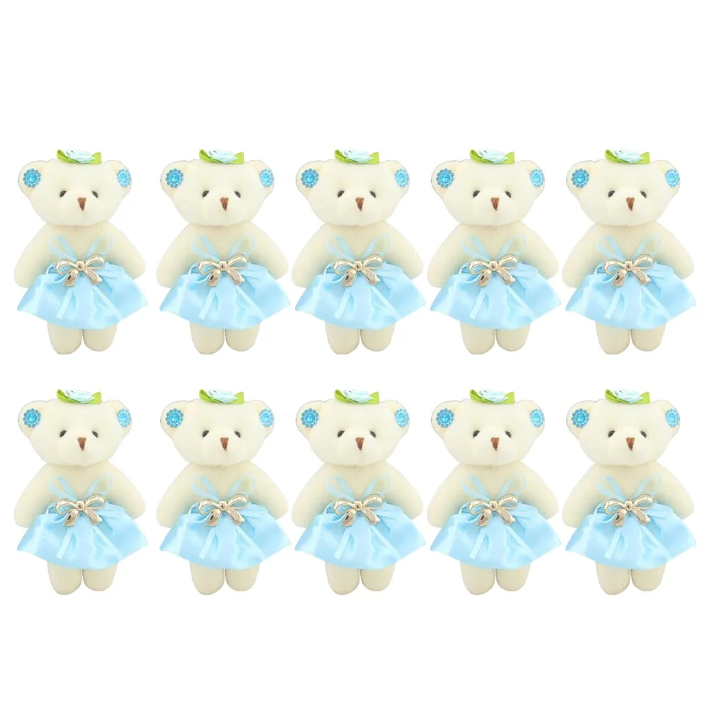 10pcs/set Wedding Gift Animal Mini Bear Flower Bouquet Cartoon Cartoon Bouquet 12cm DIY Bear Girlfriends