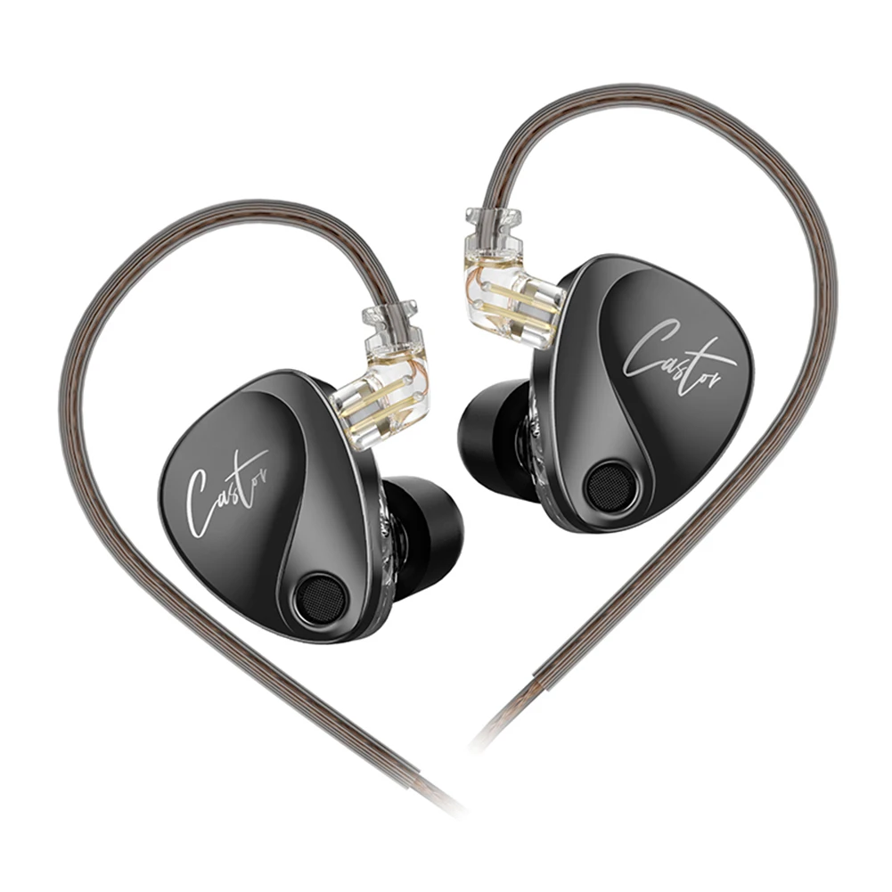 KZ Castor In Ear HiFi Earphone 2DD Dynamic High-end Tunable Balanced Earphones Wired Monitor Headphone Noise Cancelling Earbuds