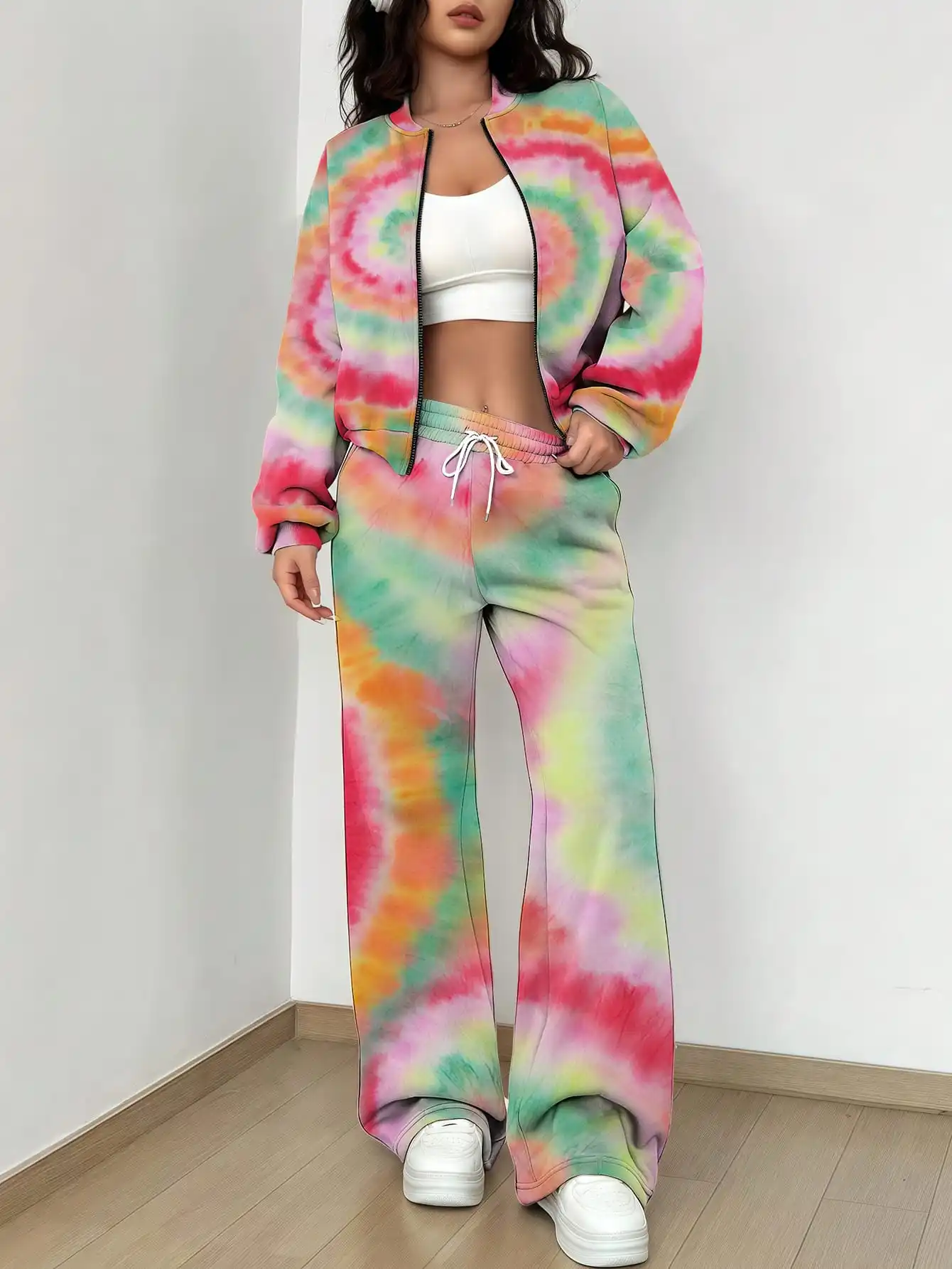 

2025 Spring/Autumn New Stripe Grid Fashion Women's Long Sleeved Pants Baseball Suit Set