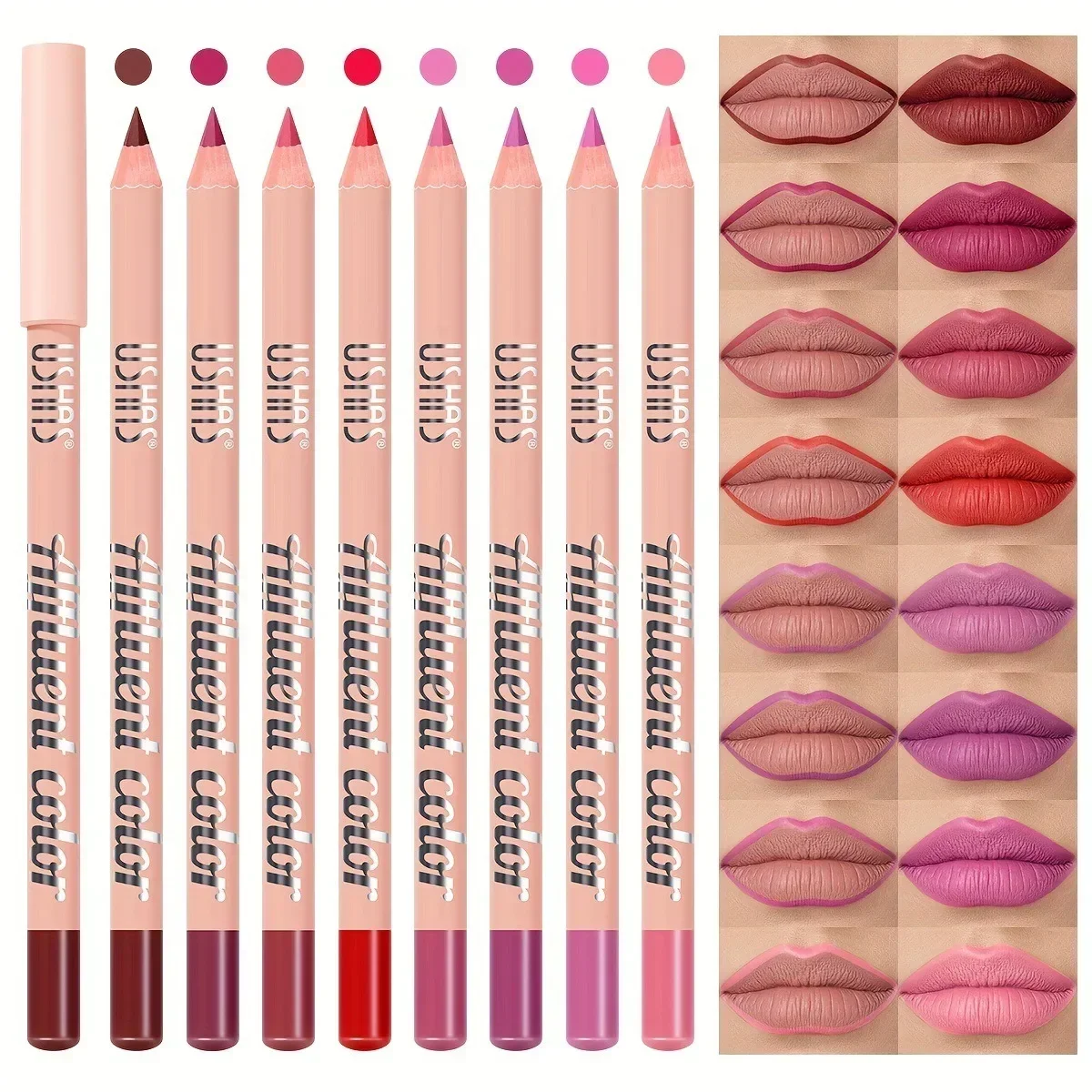 Two-color Lip Liner Velvet Matte Lipstick Pen Eye Makeup Eye Shadow Pen Lasting Waterproof Light Easy To Makeup Eyebrow Pencil