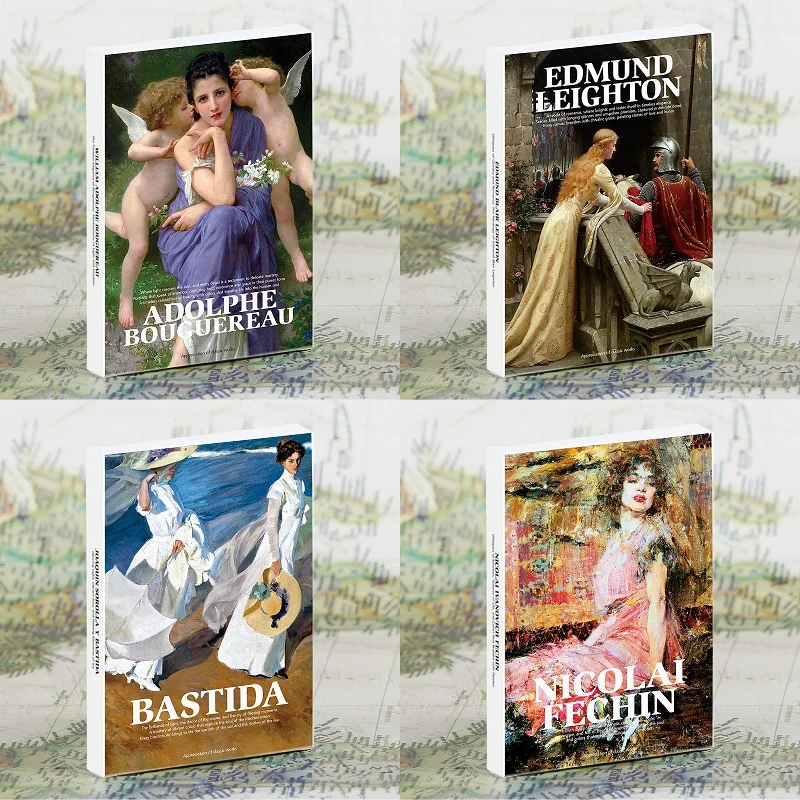 

30Pcs/Set World-Famous Painters Postcards - Adolphe Bouguereau, Edmund Leighton Art Masterpieces Vintage Greeting Cards