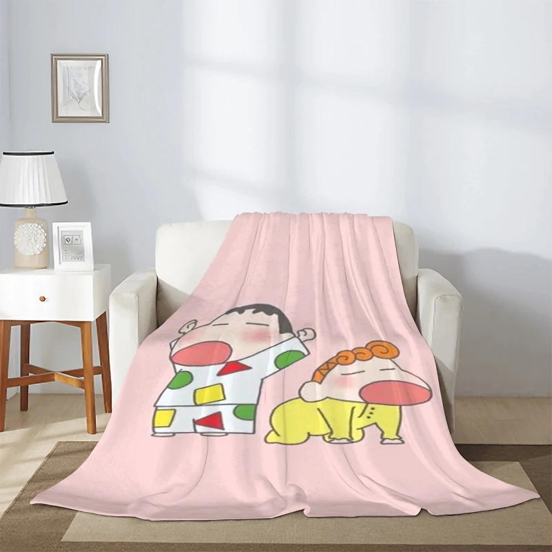 

Throw Blanket Kawaii C-Crayon Shin Chans Fluffy Soft Blankets & Throws Double Bed Blankets for Decorative Sofa Furry Custom Home