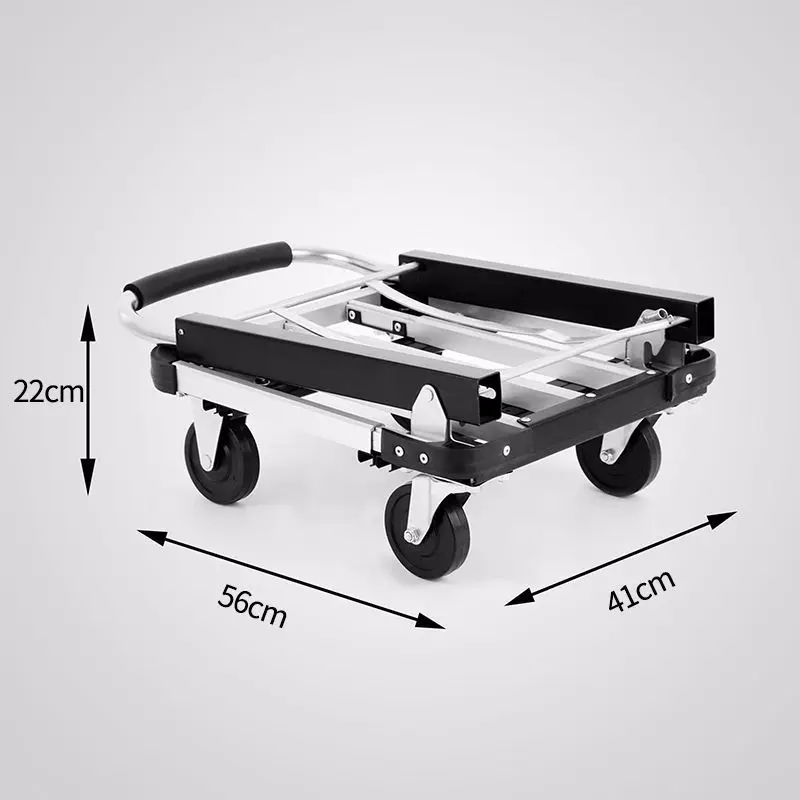 Factory Direct 2026 Uni-Silent New Small Size Portable Folding Luggage Cart Put Heavy Withstand 150kg Hand Trolley AL150A-DX