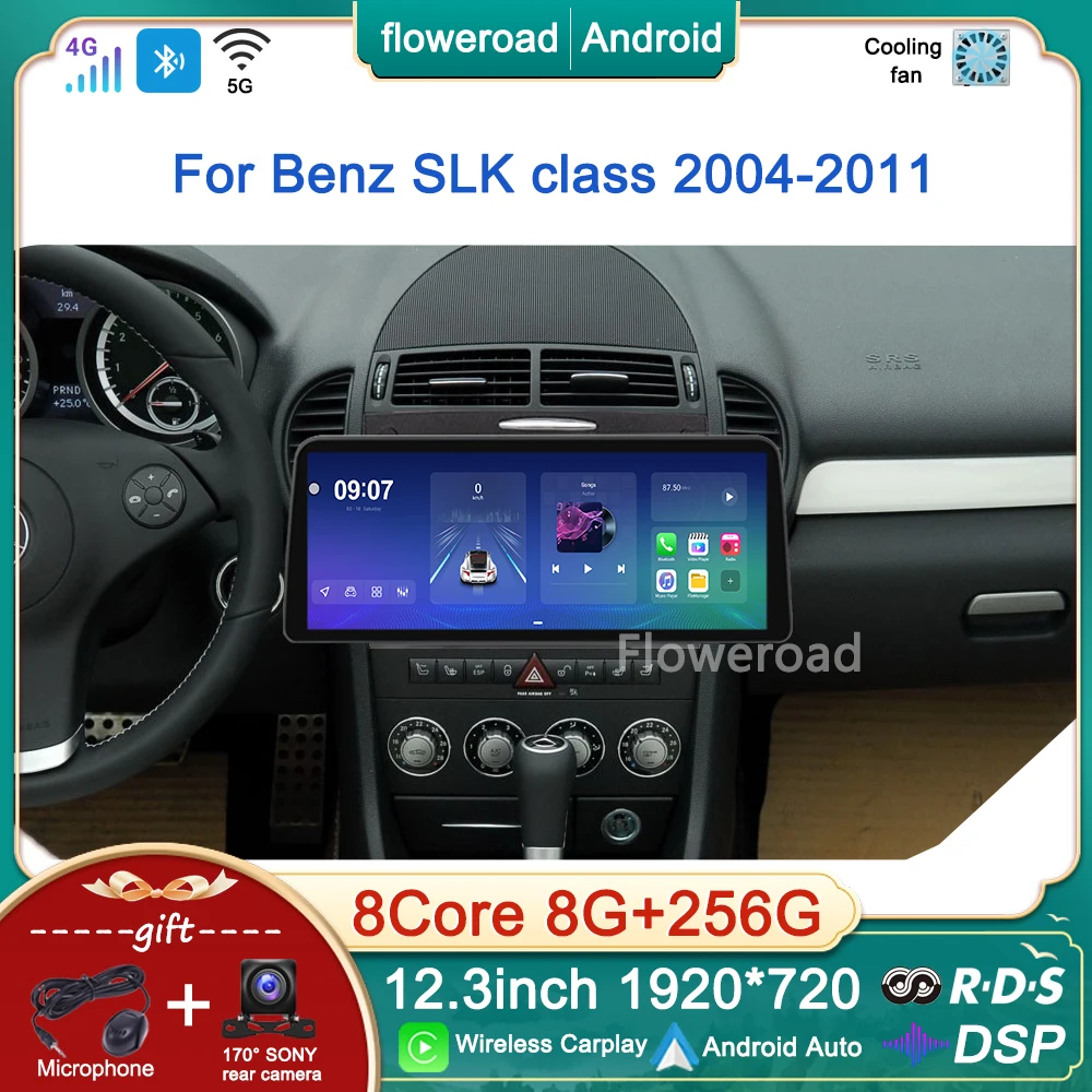 

Автомобильный мультимедийный плеер, экран 12,3 дюйма, Android, для Mercedes Benz SLK class SLK200 SLK280 SLK300 2004 - 2011