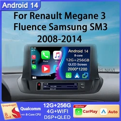Android 14 For Renault Fluence 1 2009 -2017 Car Radio Carplay Auto Multimedia Video Player Navigation GPS DSP Head Unit Auto DSP