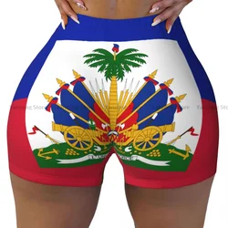Push Up Short Elasticity Scrunch Butt Flag Of Haiti Running Shorts Sports Shorts Womens Clothes Gym