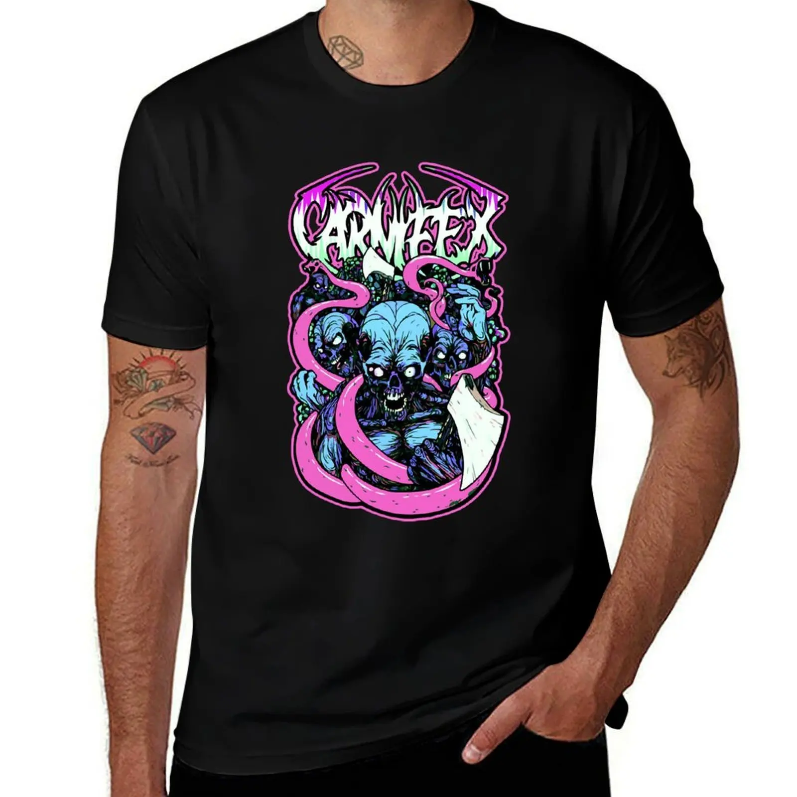 Винтажная футболка с изображением группы Carnifex в стиле дэткор, подарок для фанатов кино, классическая футболка, повседневная уличная одежда, футболка с короткими рукавами