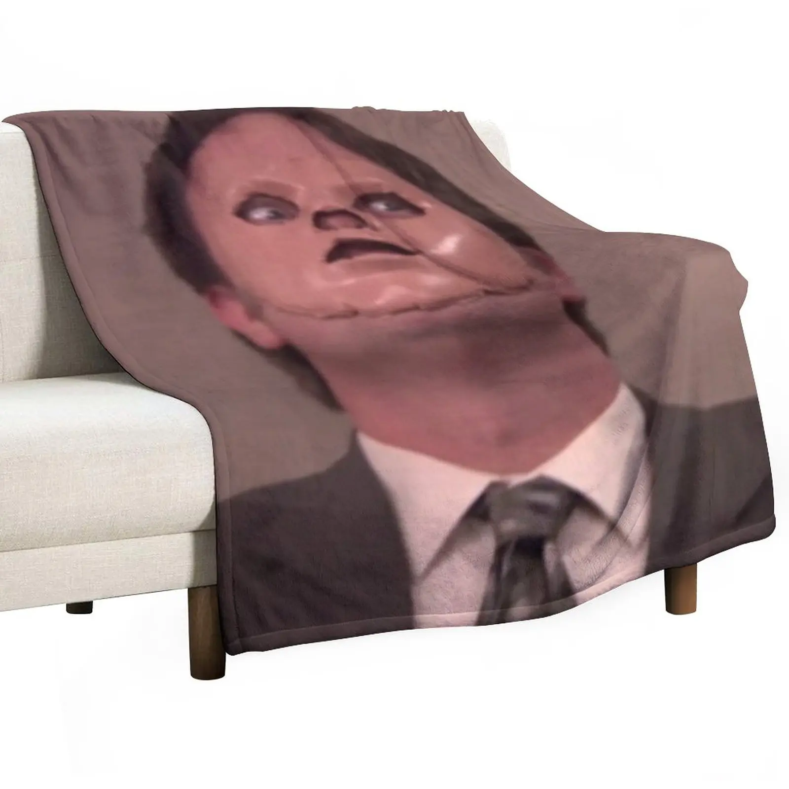 

Dwight with Mask - Meme Throw Blanket Warm Blanket Bed linens