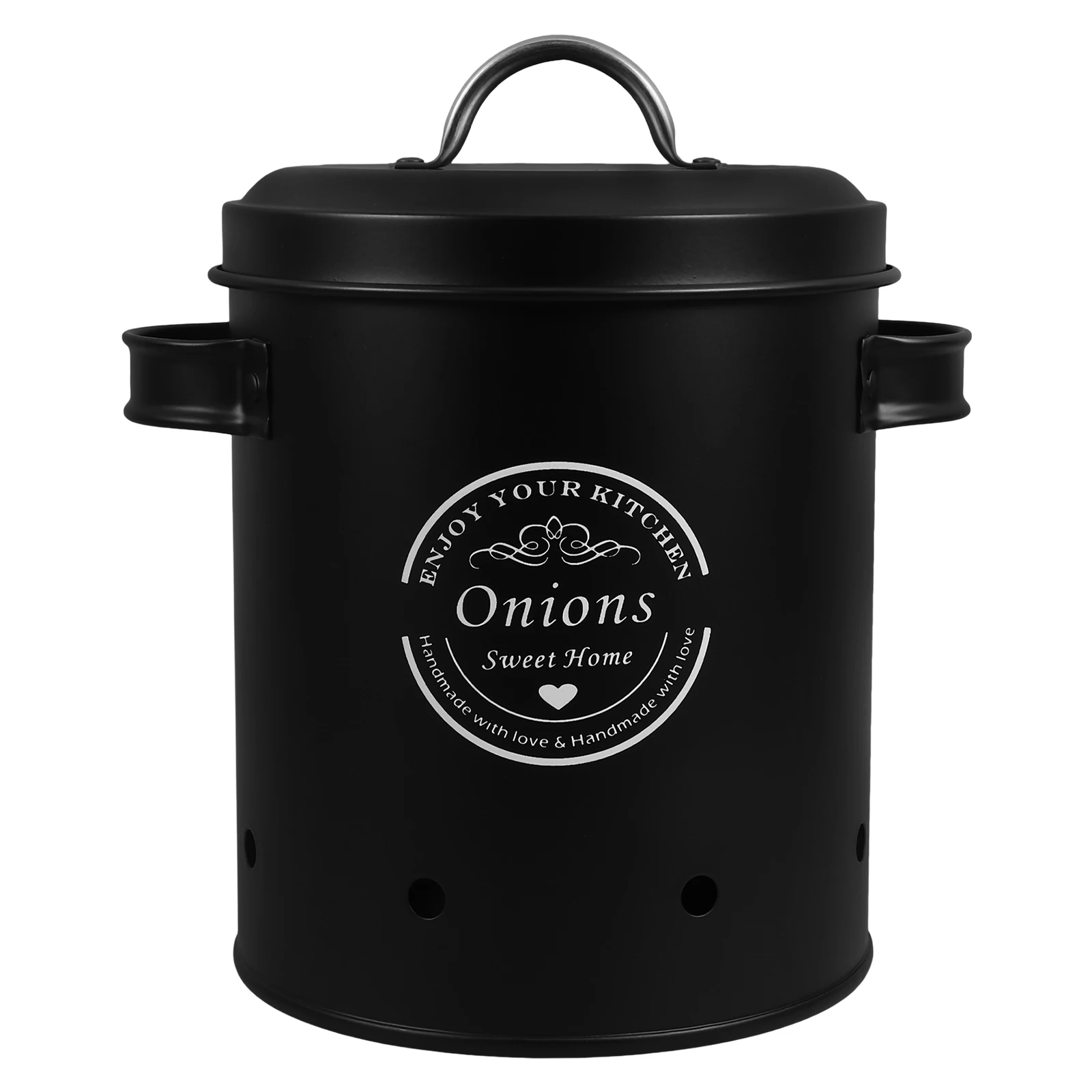 Vegetable Storage Tank Black Onion Jar Garlic Holder Potato Container Ginger Preservation Bucket with Lid Home Storage