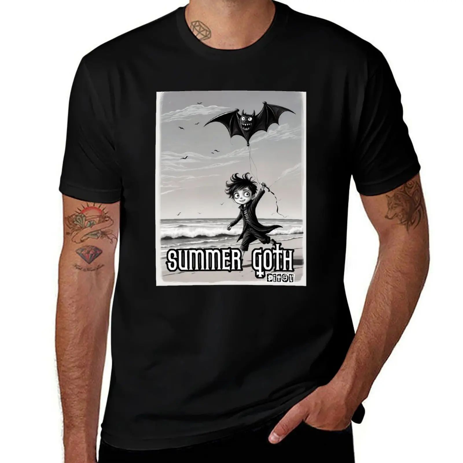 Summer goth kite T-Shirt Outdoor Sports Short Sleeve Top T-Shirt