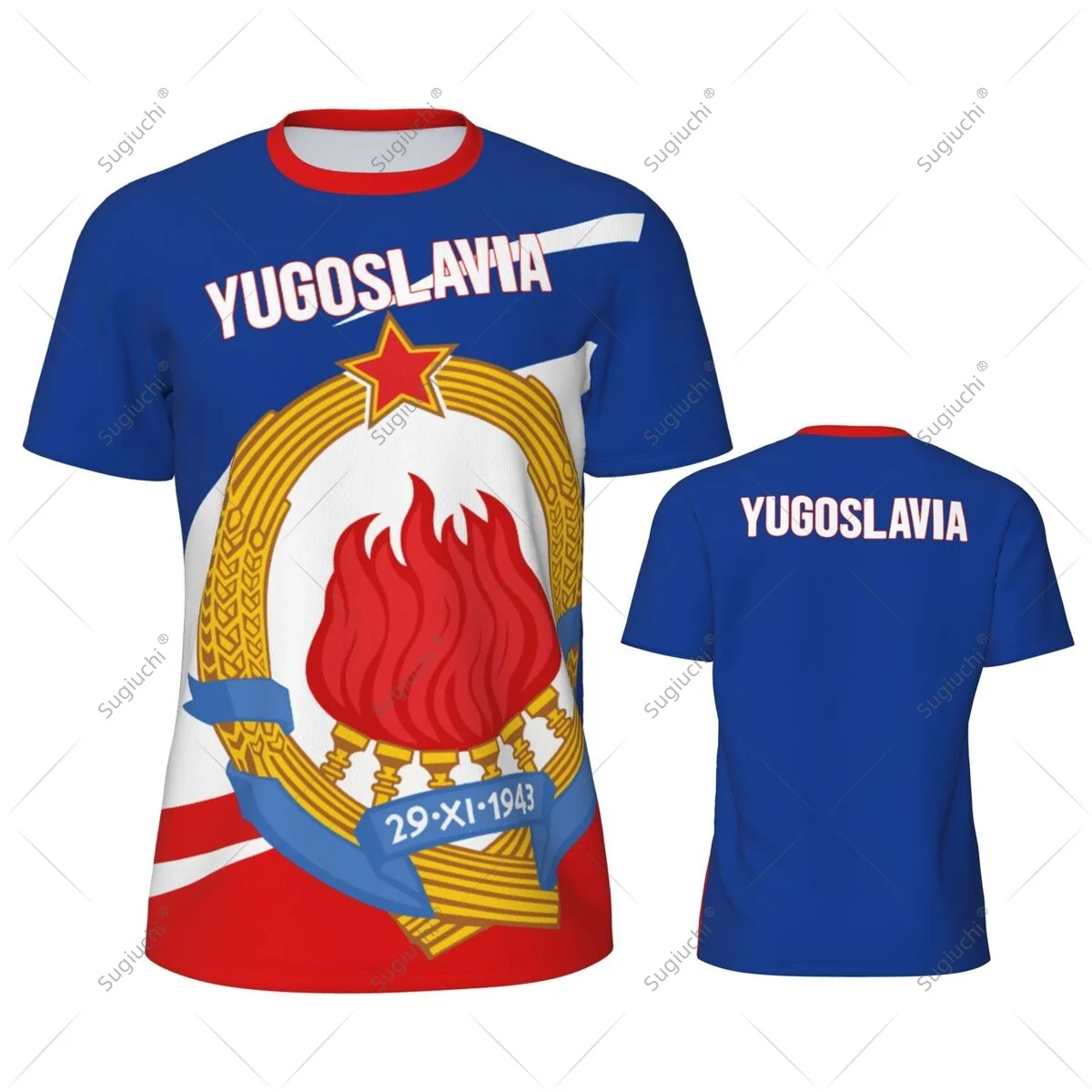 Yugoslavia Flag Men Sports T-shirt Women Tees jersey for Soccer Football Running Bike Tennis Fitness Fans