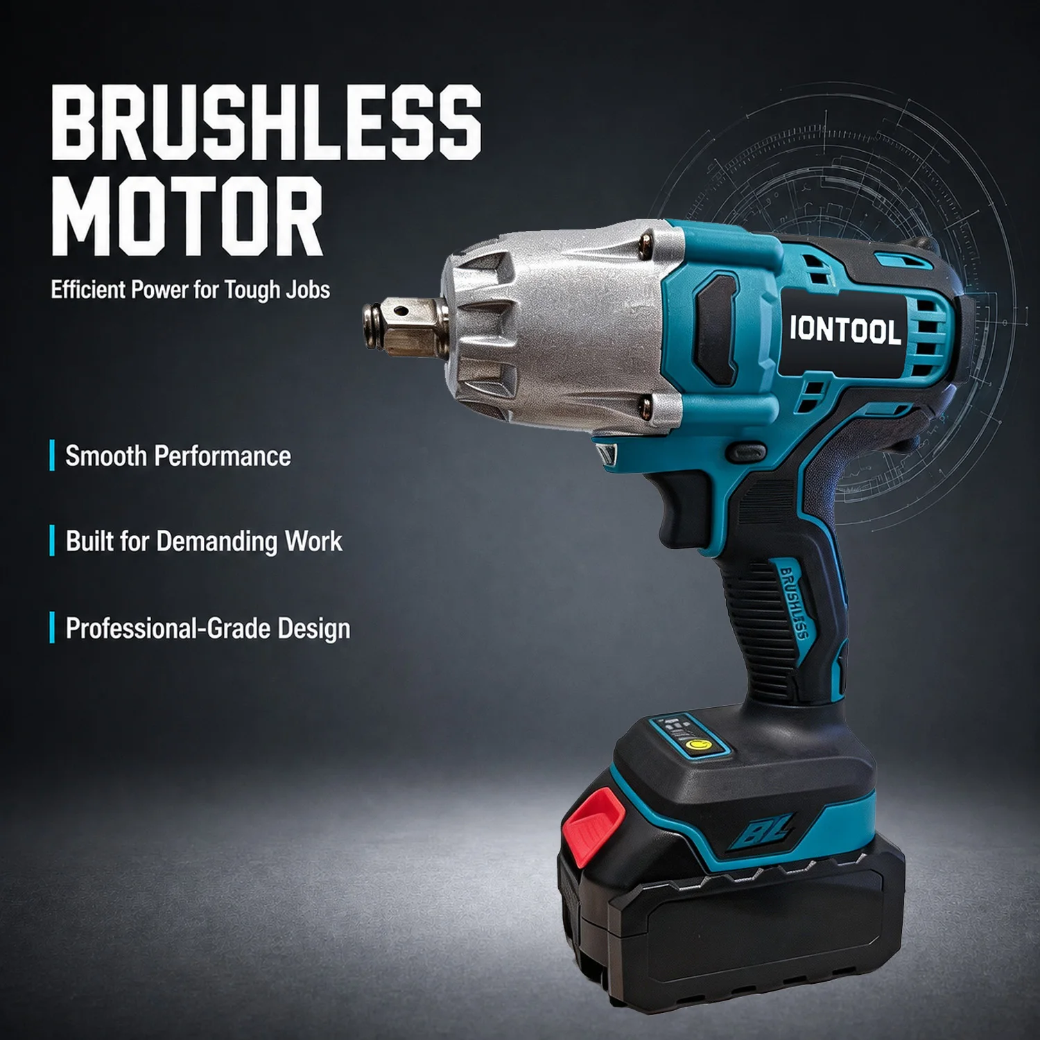 IONTOOL 2000RPM Cordless Brushless Socket Wrench 1/2