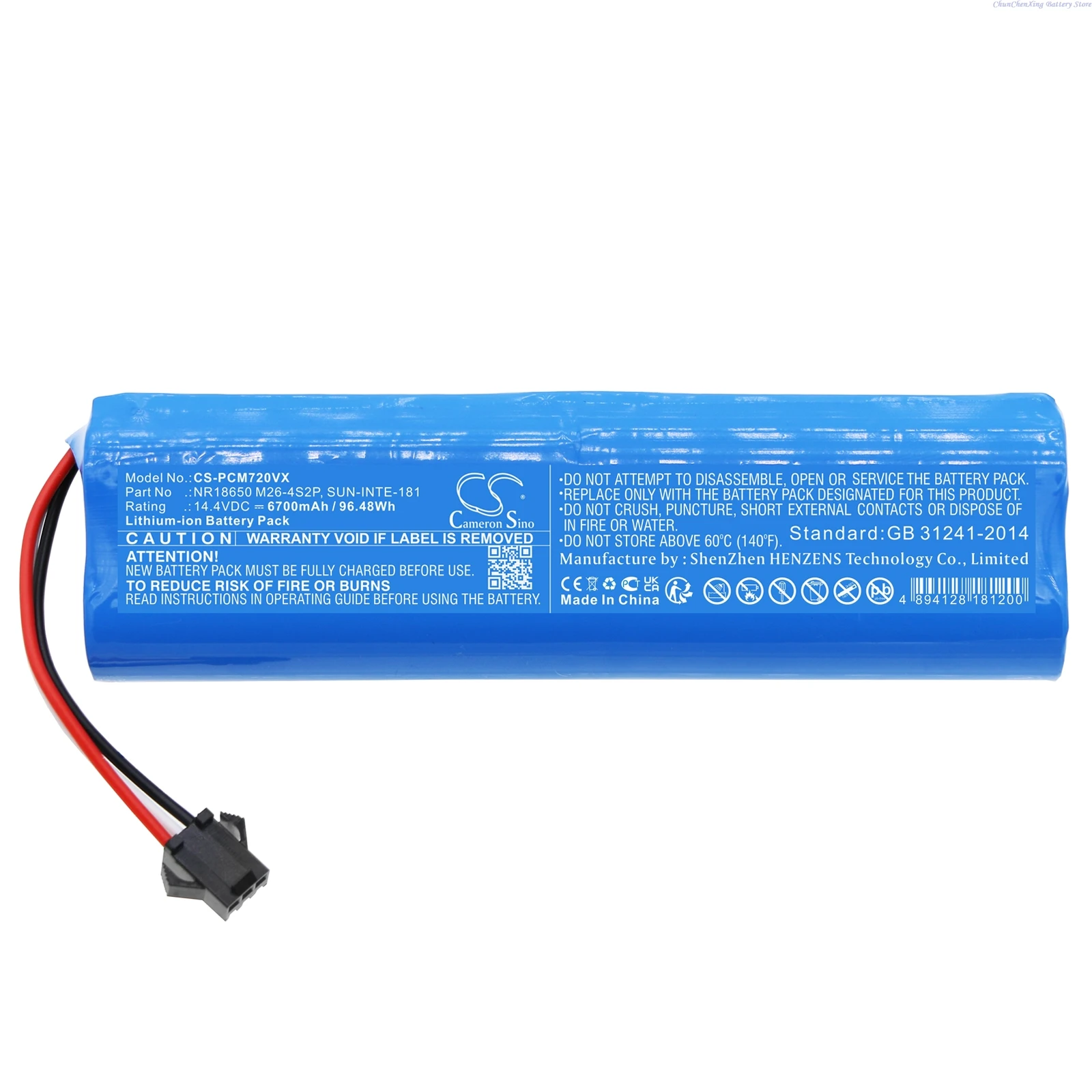 

Cameron Sino 14.4V 6700mAh Vacuum Cleaner Battery for Concept VR 3210 VR3210 VR 3205 VR3205 VR 3120 VR3120 +TOOL