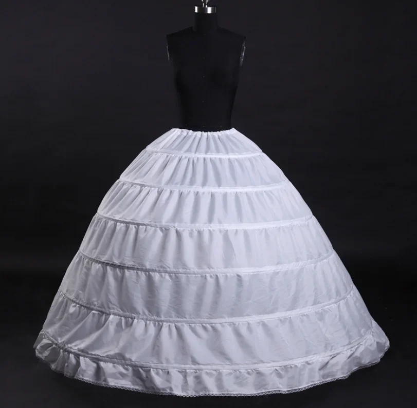 Branco petticoat sob saia nupcial bola vestidos acessórios aros deslizamento 6 aros