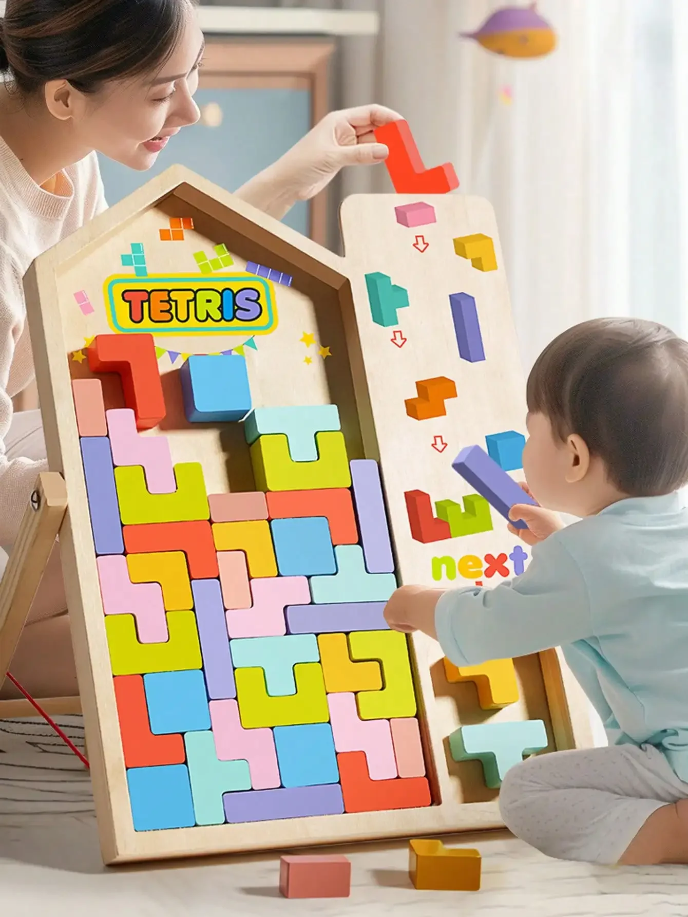 3D-Holzpuzzles, Denksportaufgaben, Spielzeug, Tangram, buntes Puzzle-Spiel, Vorschule, pädagogisches Geschenk für Kinder, Kleinkinder, Kinder