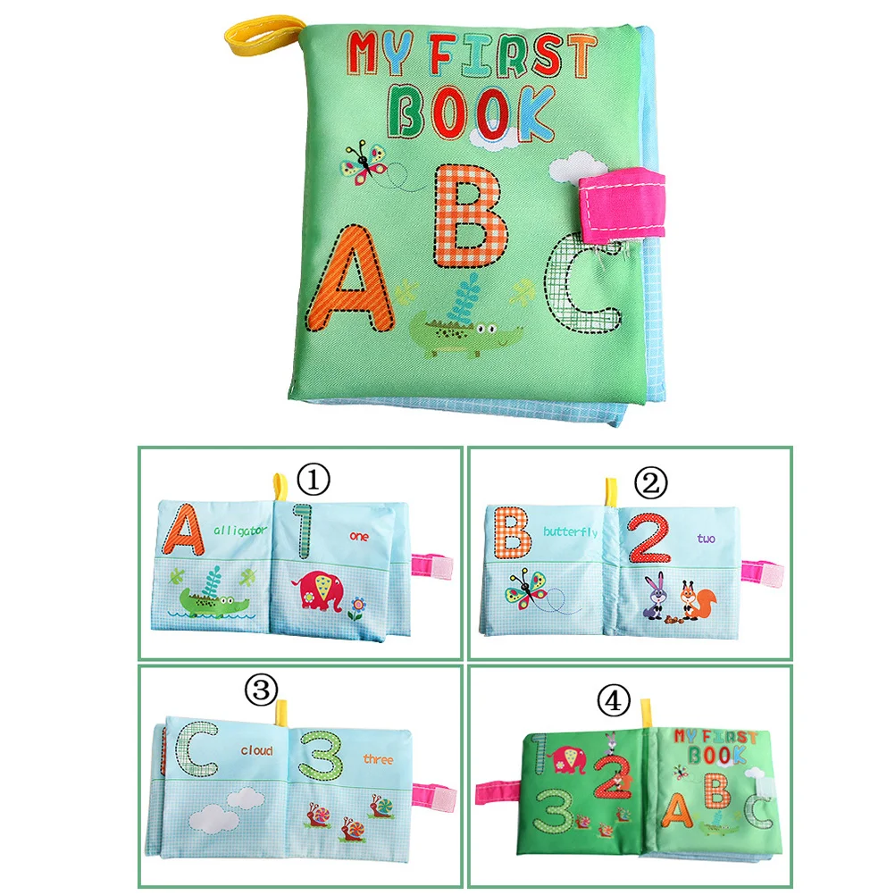 2 szt. Książeczki materiałowe dla niemowląt, edukacyjne, z tkaniny, z cyframi i literami, do nauki dla niemowląt, rozwój sensoryczny, nadające się do prania, lekkie, wczesna edukacja