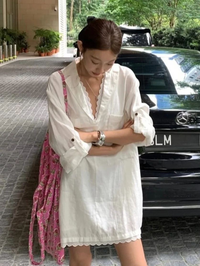 Csa Midi Hoada de Manga Larga con Diseño Primaveral Chic para Mujer, Estilo Casual con Detalle de Bolsillo en la Solapa ...