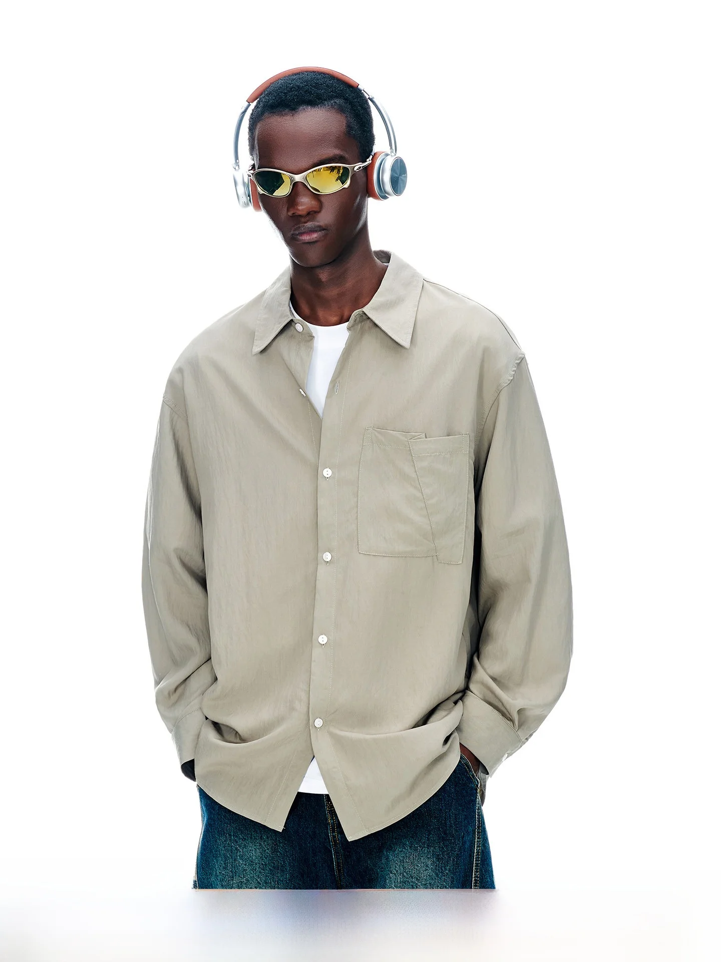 

ARTANNIE Men's Outdoor Breathable Long Sleeve Shirt Loose Fit Summer Casual American Style Mountain Climbing Hiking Clothing