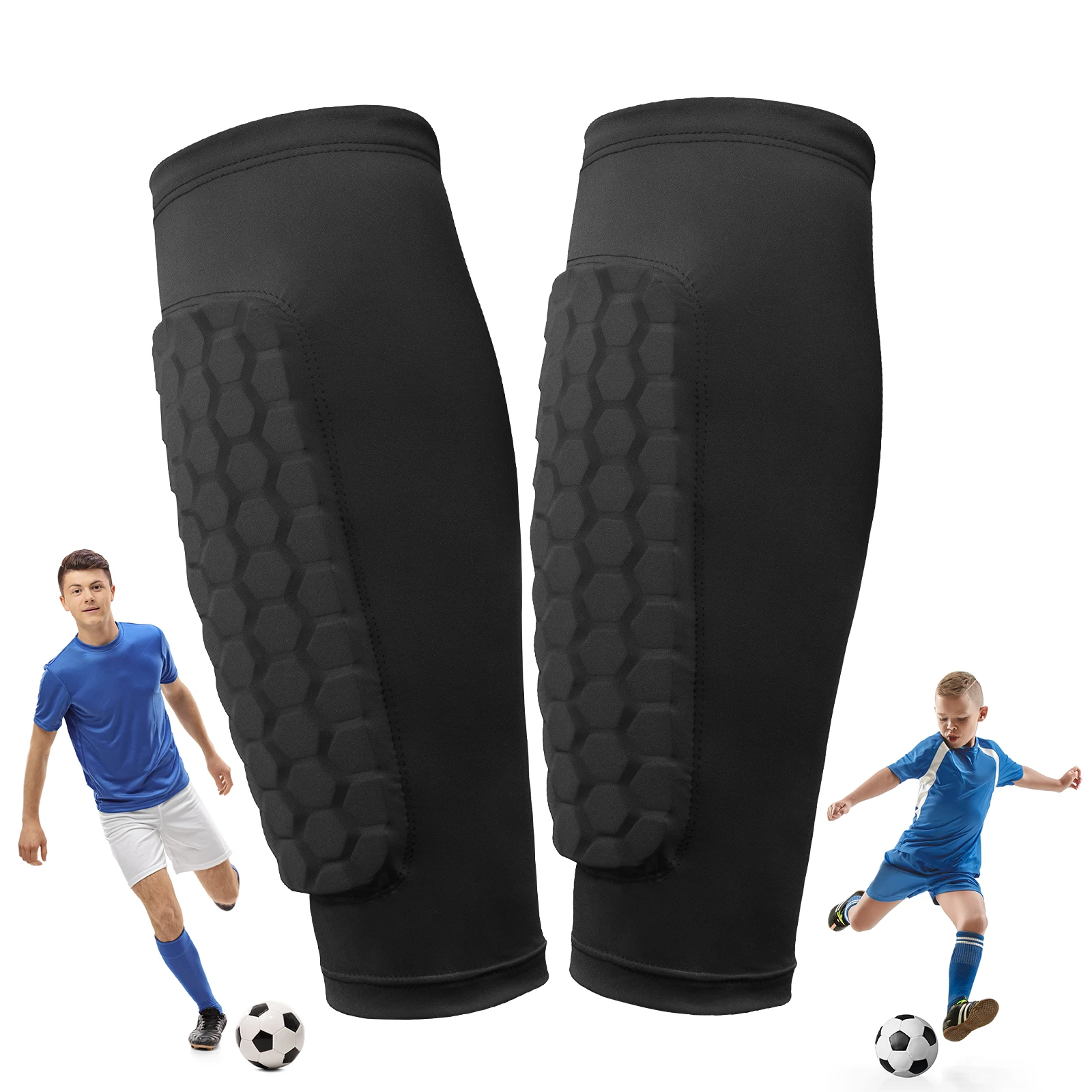 

Защитник голени с сотовыми подушечками Футбольные накладки на голени Футбольный держатель голени Субиновые носки Нейлоновые защитные рукава для ног для детей, мальчиков и мужчин