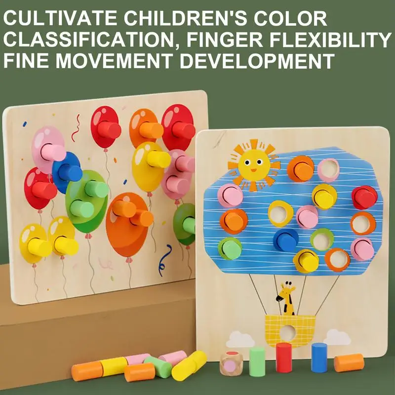 

Wooden Montessori Toys Color Sorter Recognition Game Fine Movement Training Learning Educational Toys For Childrens