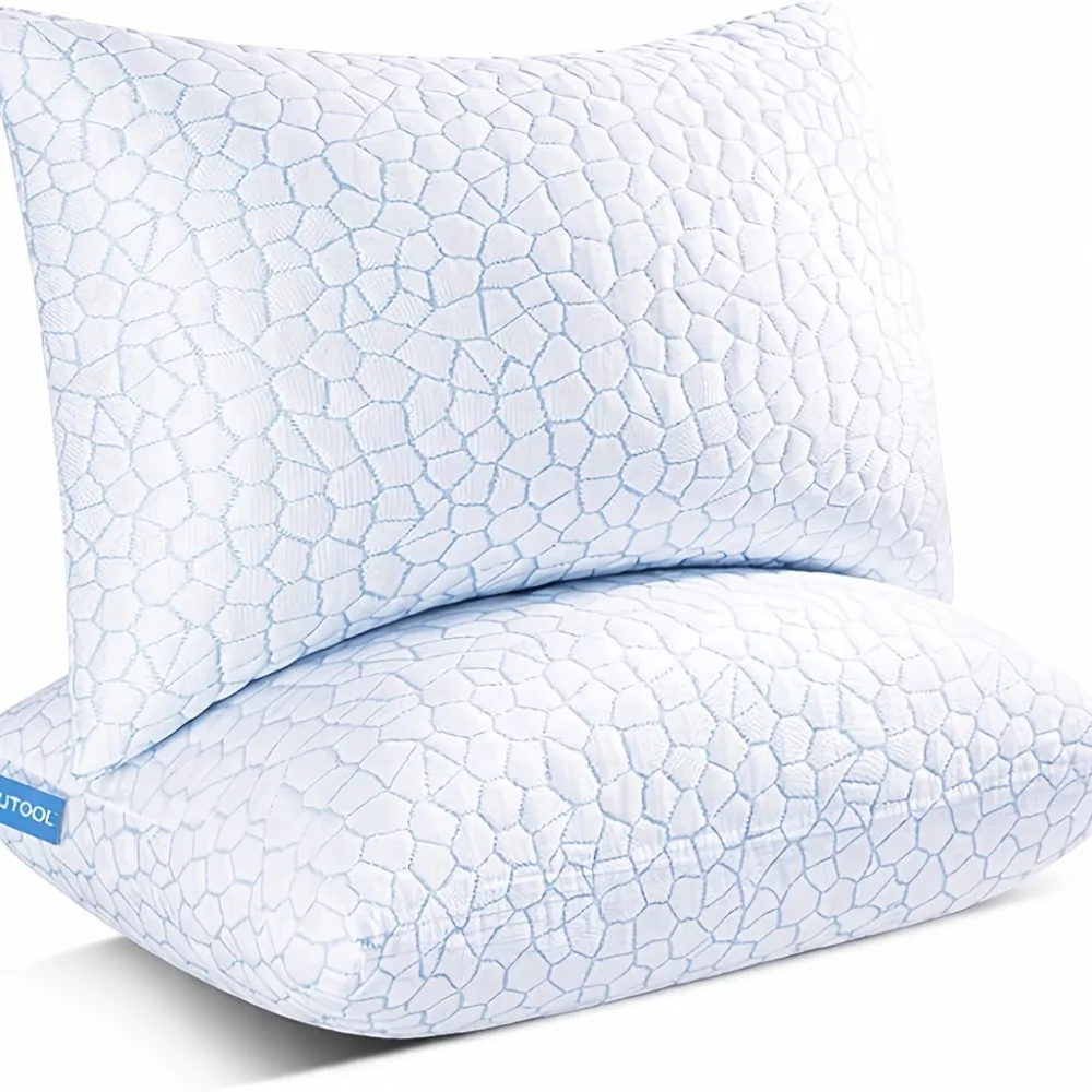 

2pcs Luxury Hotel Collection Pillows: Ultra-Supportive for Deep Sleep Neck, Resilient High-Loft Core, Hypoallergenic Plush Cover