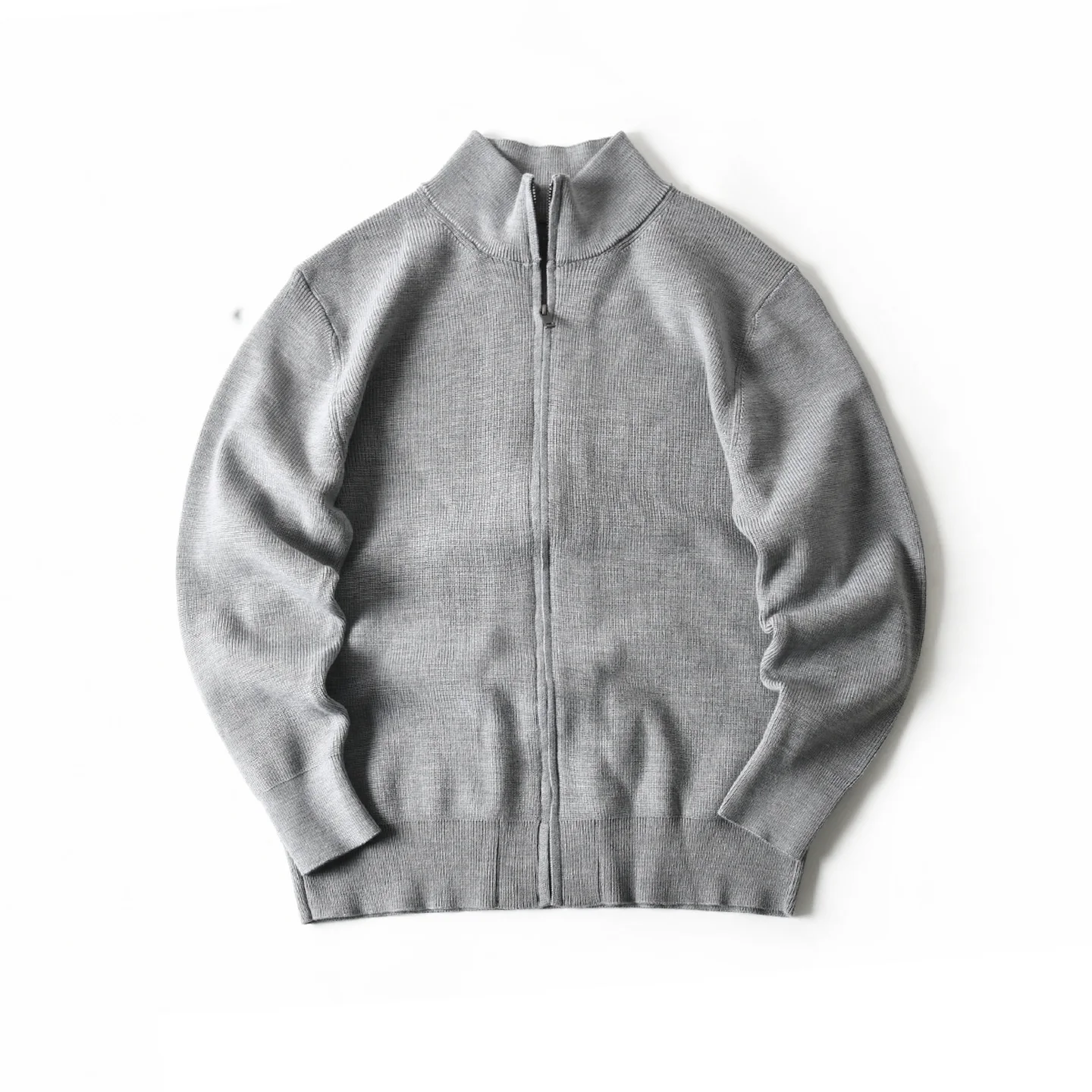 

American Retro Style Heavyweight 90% Blend Soft & Cozy Zip-Up Knit Cardigan for Men Winter Stand Collar Autumn Sweater Jacket