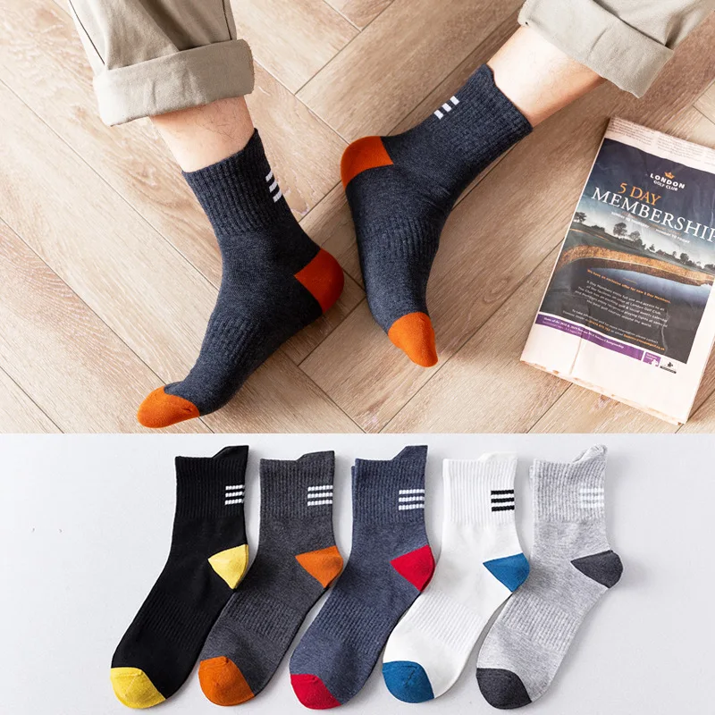 5 Pairs Summer High Quality Men  Sports Socks Autumn And Winter Models Sweat Absorbing Deodorant Business Casual Men's Socks