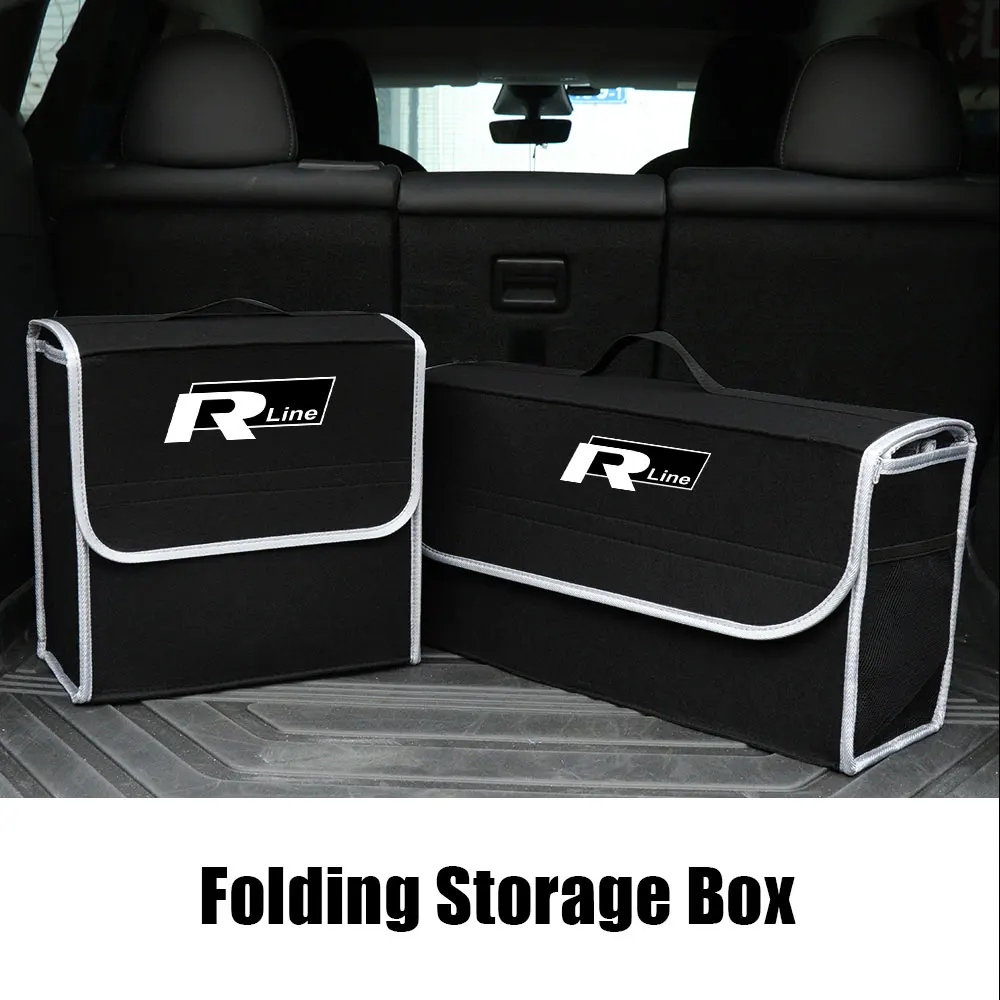 1pcs Folding Car Trunk Storage Box Auto Stowing Accessories For Volkswagen VW R Line Golf  6 7 8 Passat Polo Jetta MK4  Touran