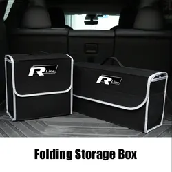 1pcs Folding Car Trunk Storage Box Auto Stowing Accessories For Volkswagen VW R Line Golf  6 7 8 Passat Polo Jetta MK4  Touran