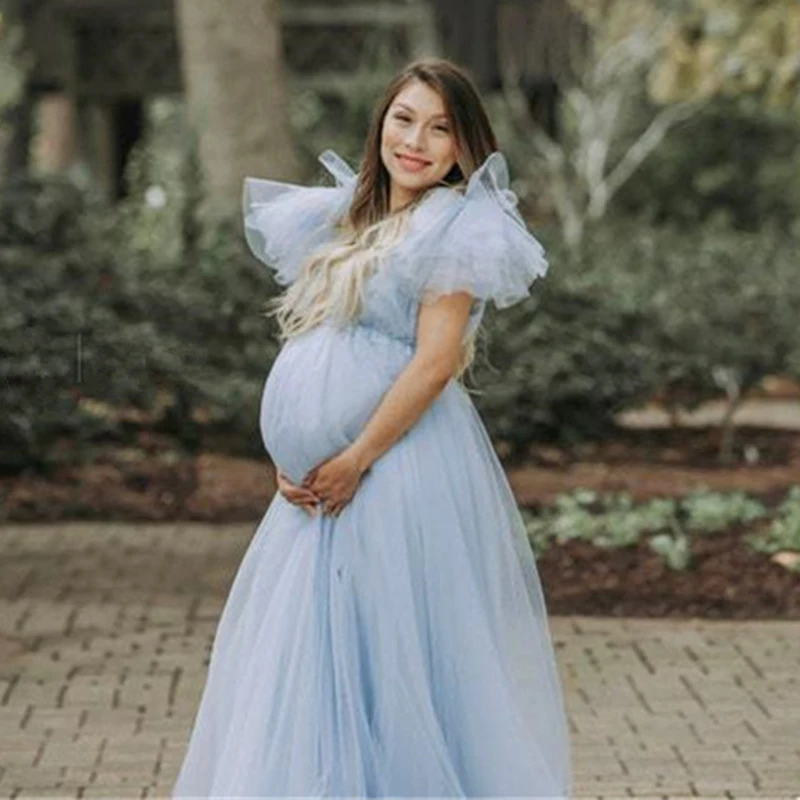 

New Tulle Maternity Dress for Photoshoot Pregnancy Shooting Baby Shower Dresses For Pregnant Woman Long Photography Session Gown