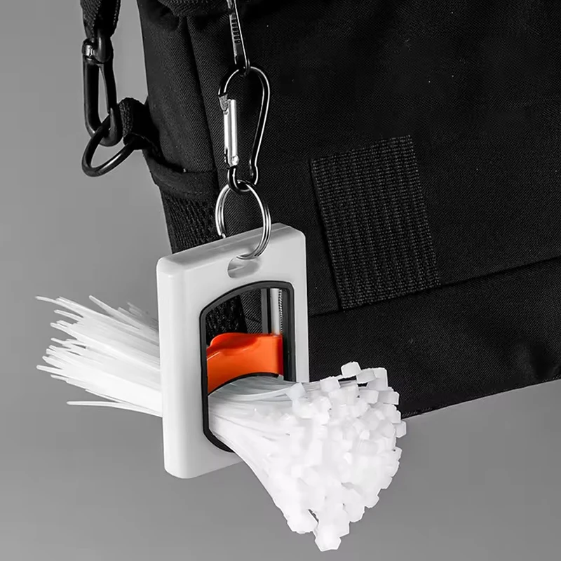 Square Fluorescent Cable Tie Organizer Storage Cable Tie Holder Portable Cable Tie Storage Tool Electrical Wire Tie Organizer