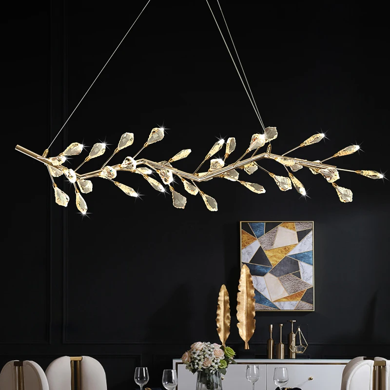 Pendant Lights For Dining Living Room Bedroom Bedside Kitchen Cafe Bar Indoor Decor LED Crystal Hanging Ceiling Lamps