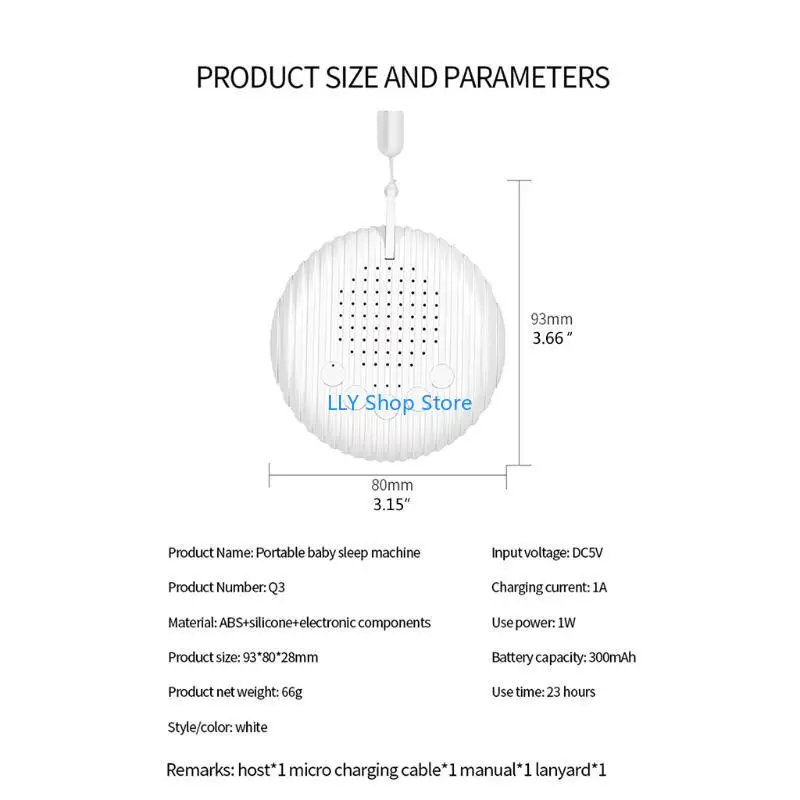 T8UD Macchina per il rumore bianco con 10 suoni naturali Spegnimento temporizzato Cura del bambino Dispositivo terapeutico per