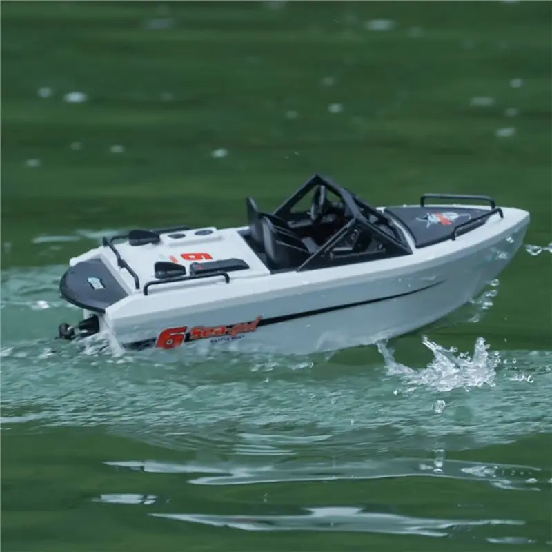 ABUM-Electric Control 1/12 Scale Rc Boat 2.4G Remote Control Brushless Go Kart Jet High-Speed Racing Model Speedboat Grey