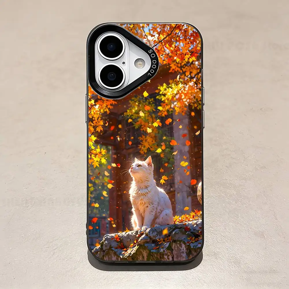 Flowers Cats Case For IPhone 11 12 13 14 15 16 17 Pro Max XS X XR Cover