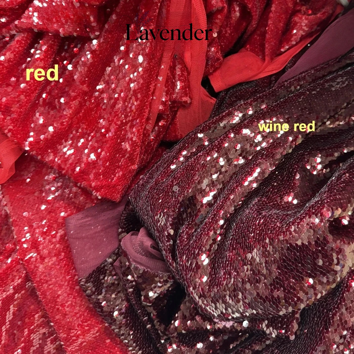 Embroidery Underlay - 5mm Burgundy Full Sequin Embroidery Mesh