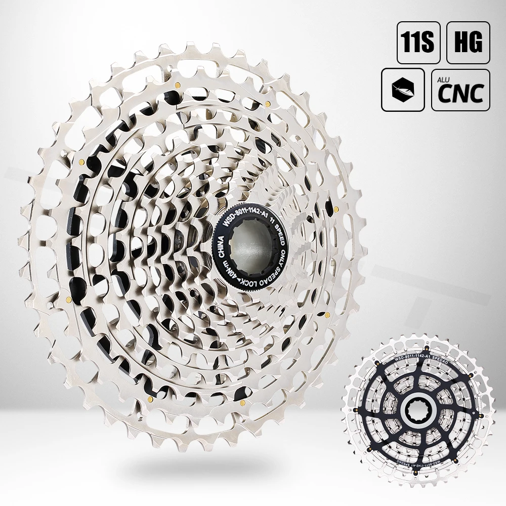 SPEDAO MTB Bicycle Cassette Steel 11s 11-42T 11 Speed Bike Freeewheel Super Light CNC Made 319g For HG Freehub Flywheel Parts