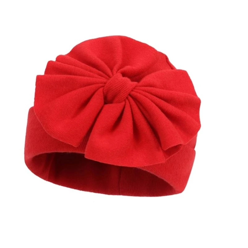 090B Bowknot Beanie Hat for Baby Muslin Hat Baby Photo Hat Newborn Photography Props