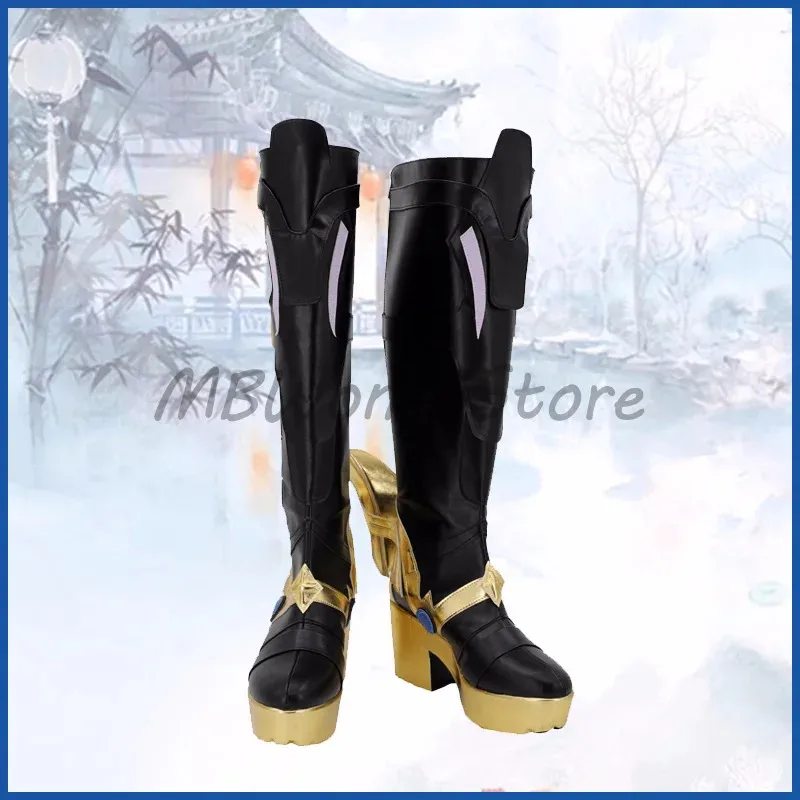 Az15Genshin Impact IL Dottore 신발 게임 Fatui Harbinger Hakase 닥터 코스프레 할로윈 파티 부츠 Customiza