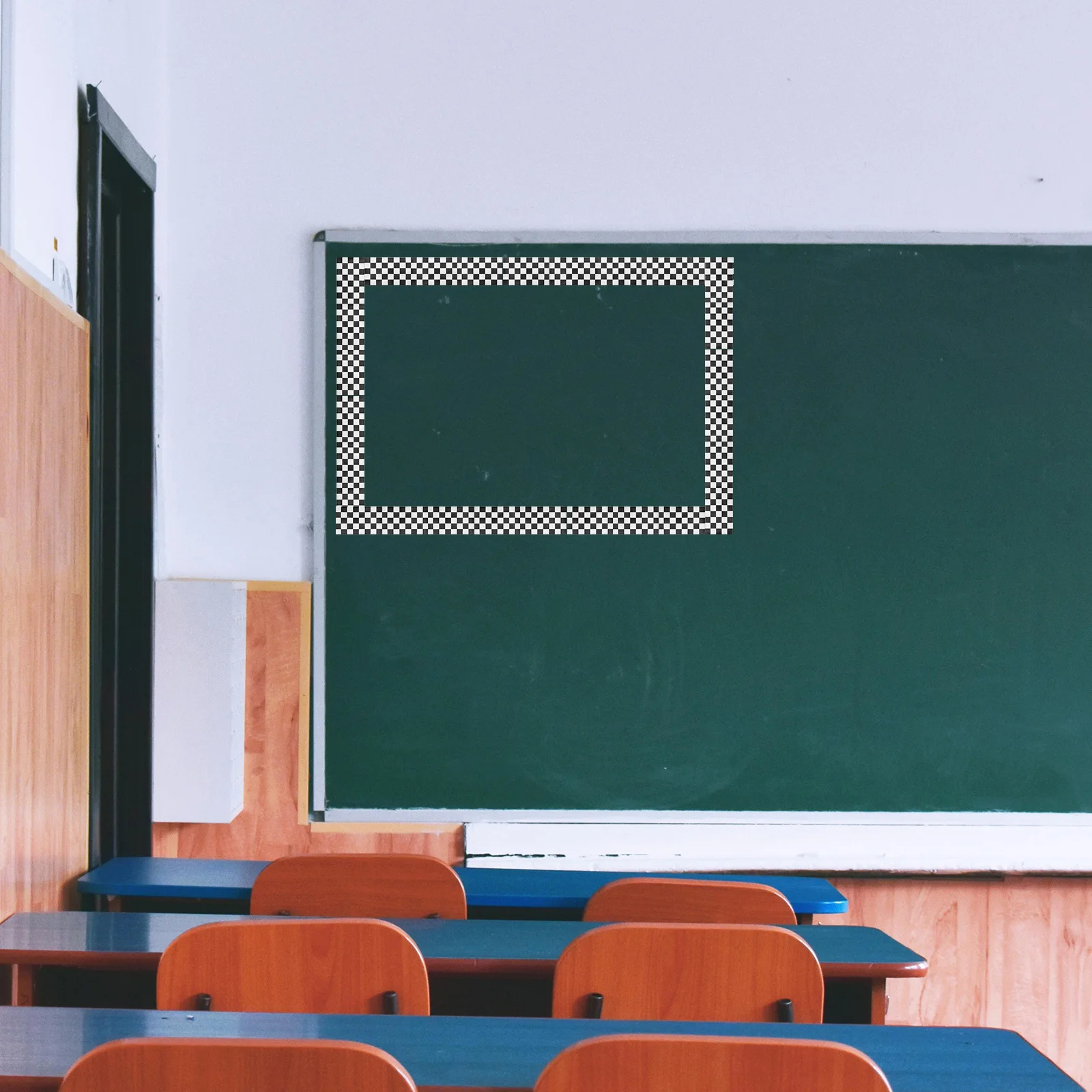 

1 Roll Black White Checkered Bulletin Board Border Peel Stick Wall Trim Sticker For Classroom Office Chalkboard Display Board