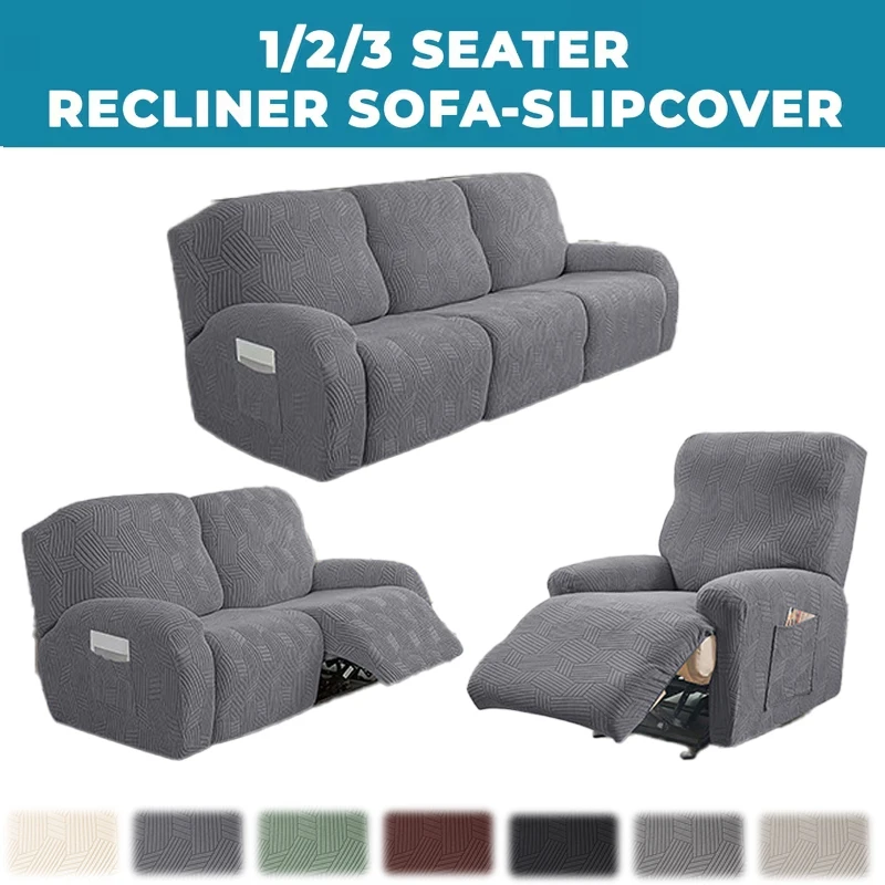 1/2/3 Seater Jacquard Thickened Stretch Full-Cover Recliner Sofa Cover Set, Home Renovation Decorative Fabric Sofa Cover벤치 소파 커버