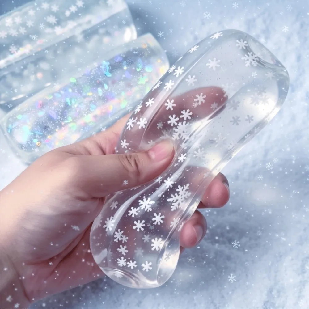 Pinch Toy Soft Snowflake Long Strip Squishy Toy Snowflake Slow Rising Squeeze Toy Long Strip Slow Rising Toy Calming