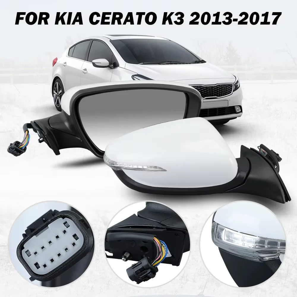 

8 Pin Side Rearveiw Mirror For Kia K3 Forte Cerato 2013-2017 With Lamp Power Folding Electric Heated Turn Signal car accessories
